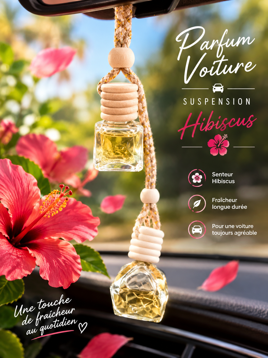 SUSPENSION VOITURE- Senteur HIBISCUS