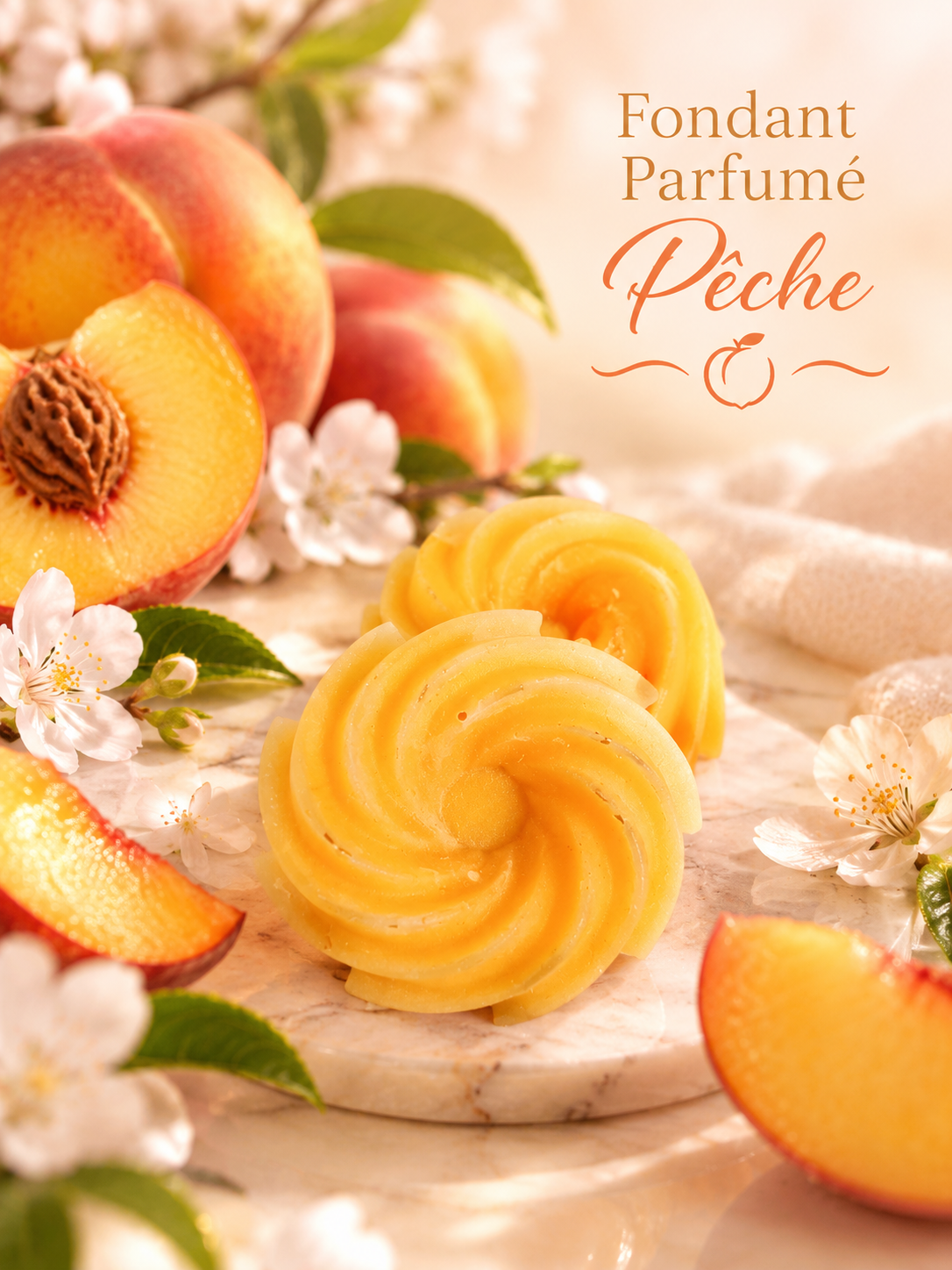 Fondant parfumé Pêche – Cire de soja artisanale