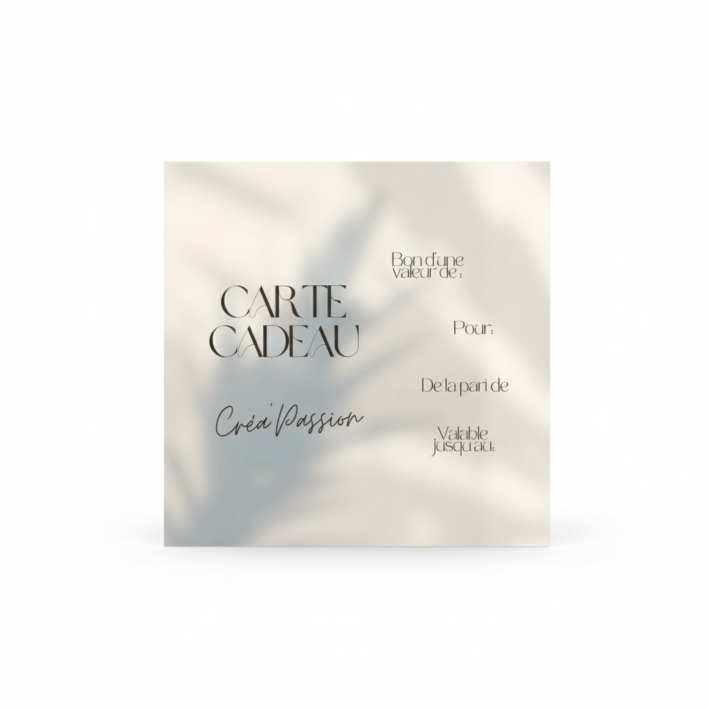 Carte cadeau Créa'Passion bougies fondants parfumés artisanaux français