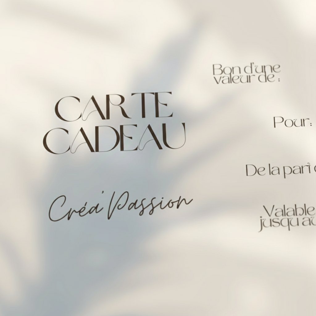 Détail carte cadeau Créa'Passion bougies artisanales françaises