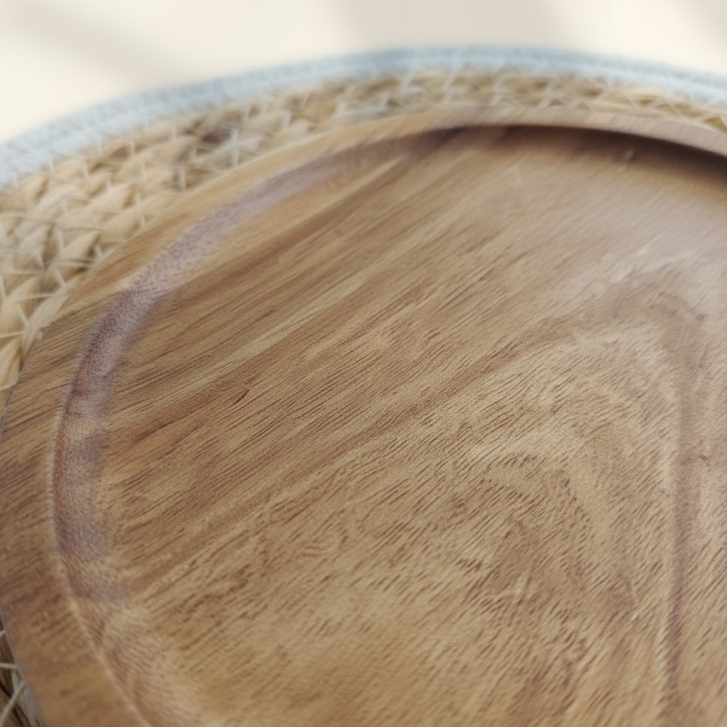 Détail plateau bois naturel petit qualité artisanale française