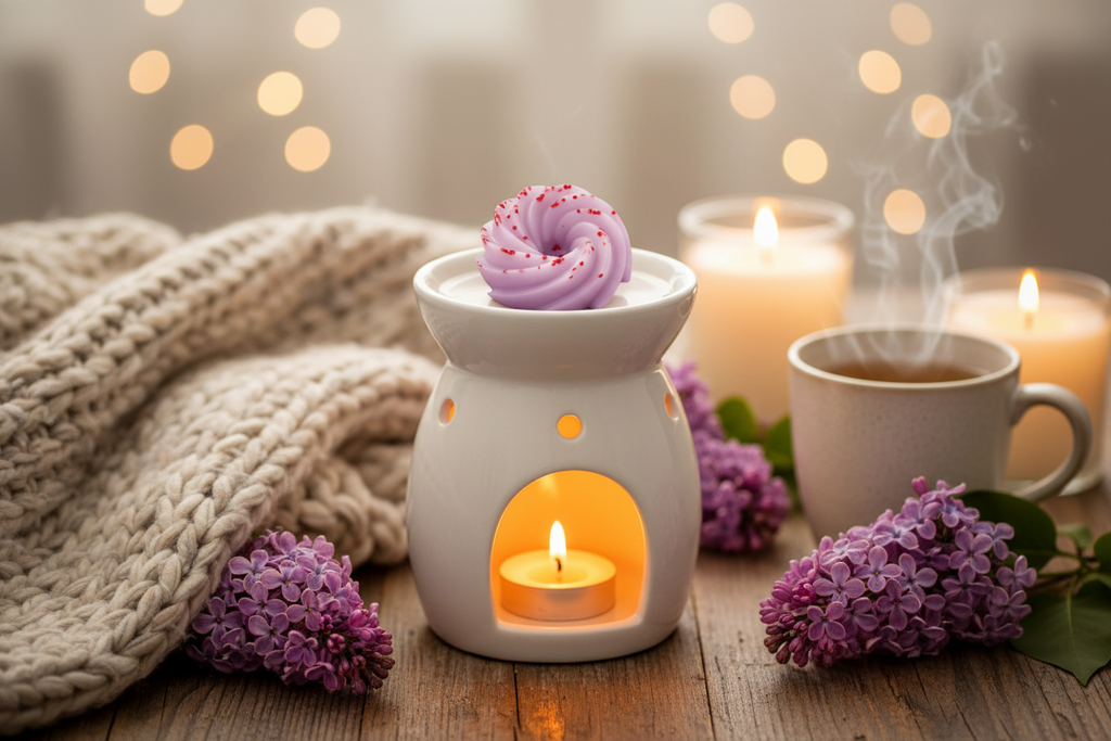Fondant Lilas dans brûleur lifestyle