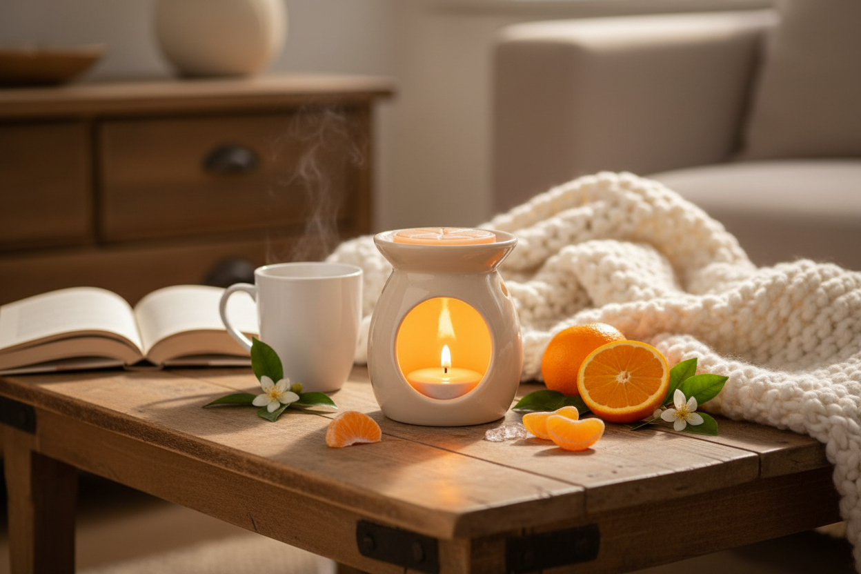 Fondant orange dans brûleur lifestyle