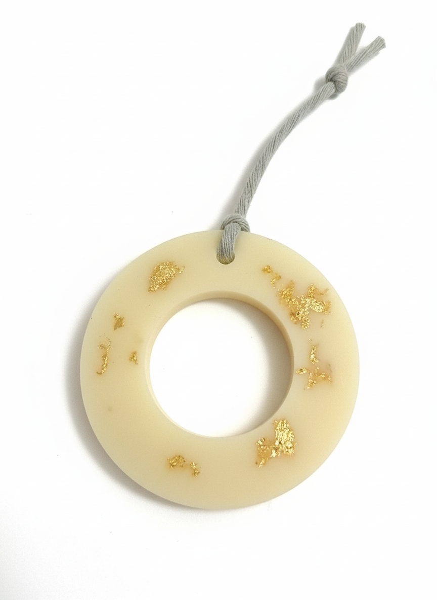  Suspension parfumée décorative ronde - Diffuseur d'ambiance avec feuille d'or