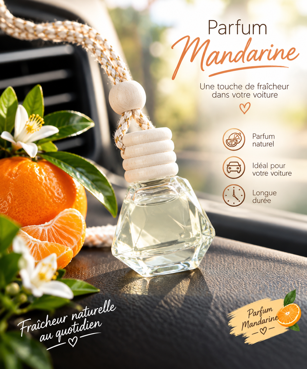SUSPENSION VOITURE -Senteur MANDARINE 🍊