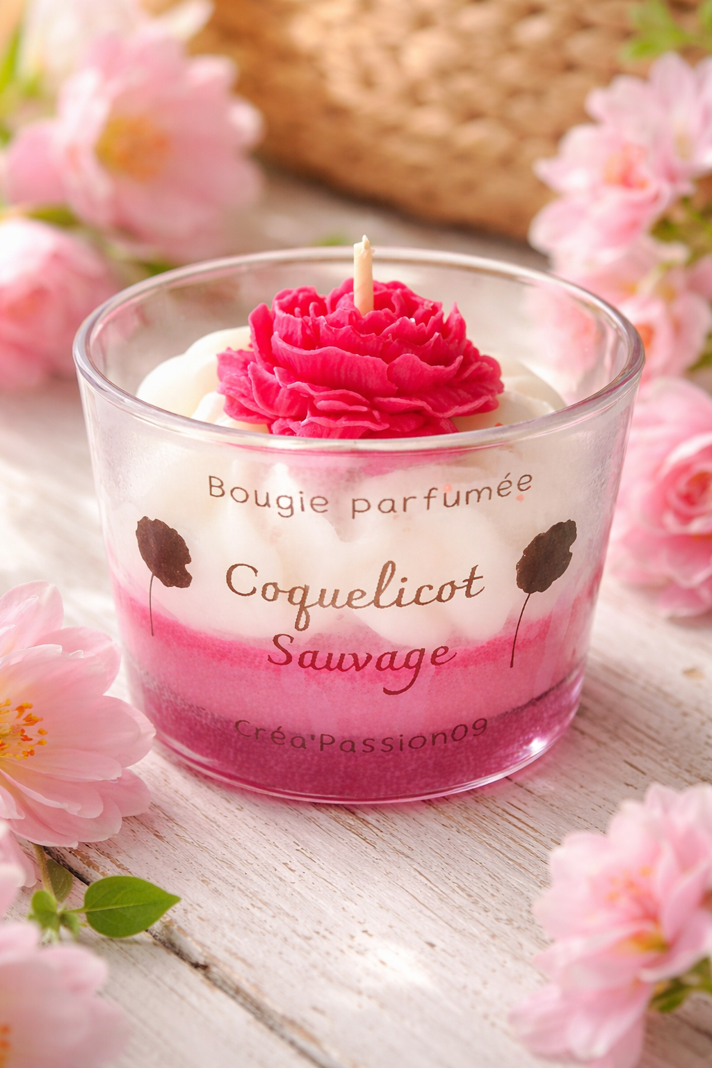 Bougie Parfumée Coquelicot Sauvage - Cire Naturelle Artisanale