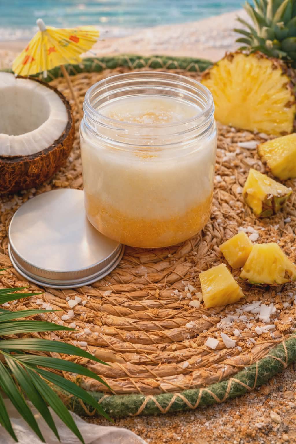 « Fondant parfumé Pina Colada en cire végétale artisanale - Détail du produit - Créa’Passion09 »
