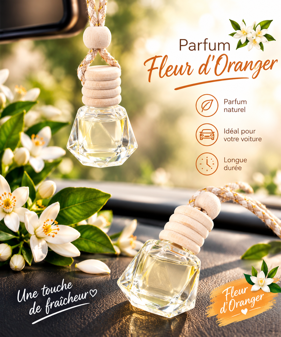 SUSPENSION VOITURE- Senteur FLEUR D'ORANGER