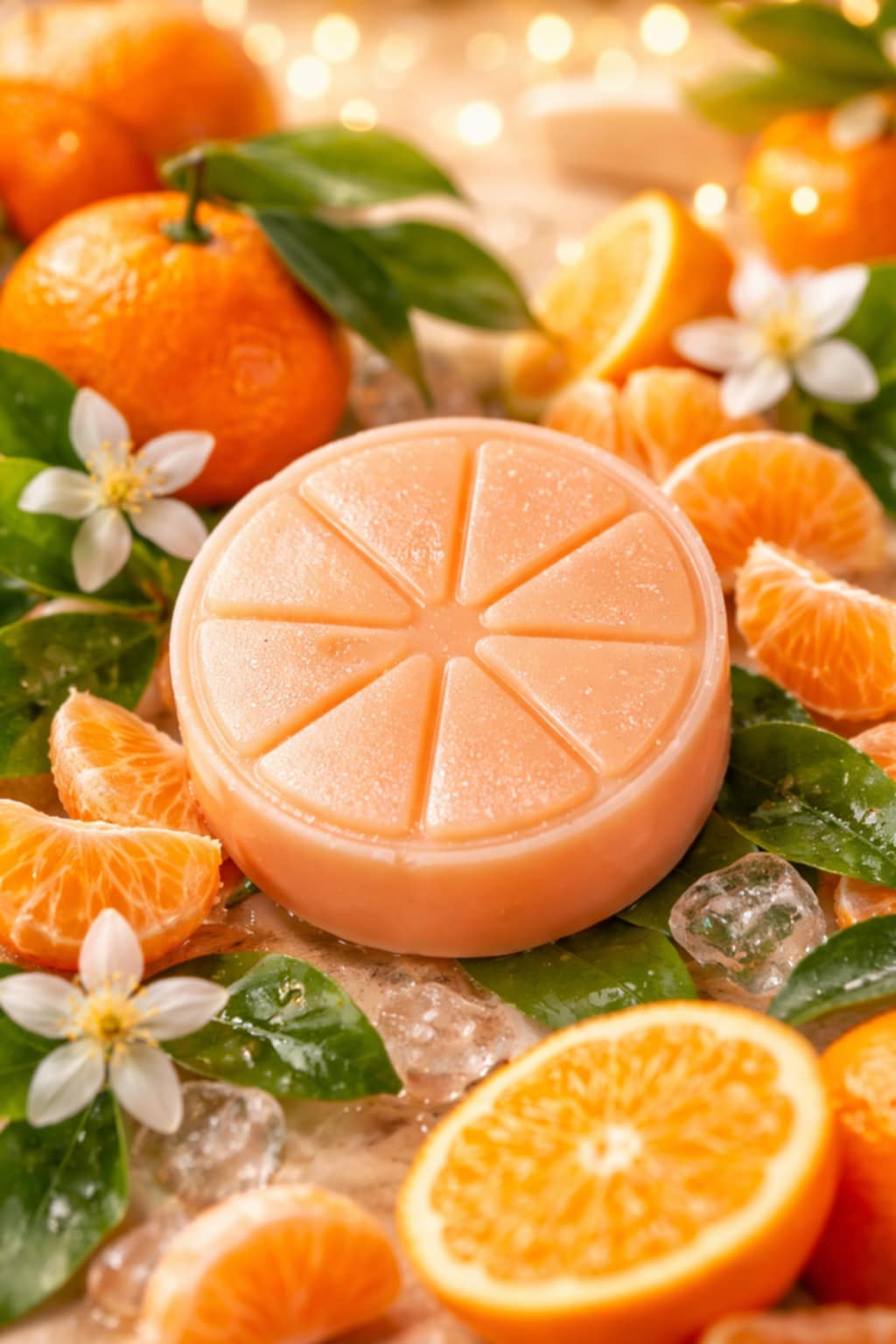 Fondant parfumé mandarine pétillante - détail de la texture et de la couleur
