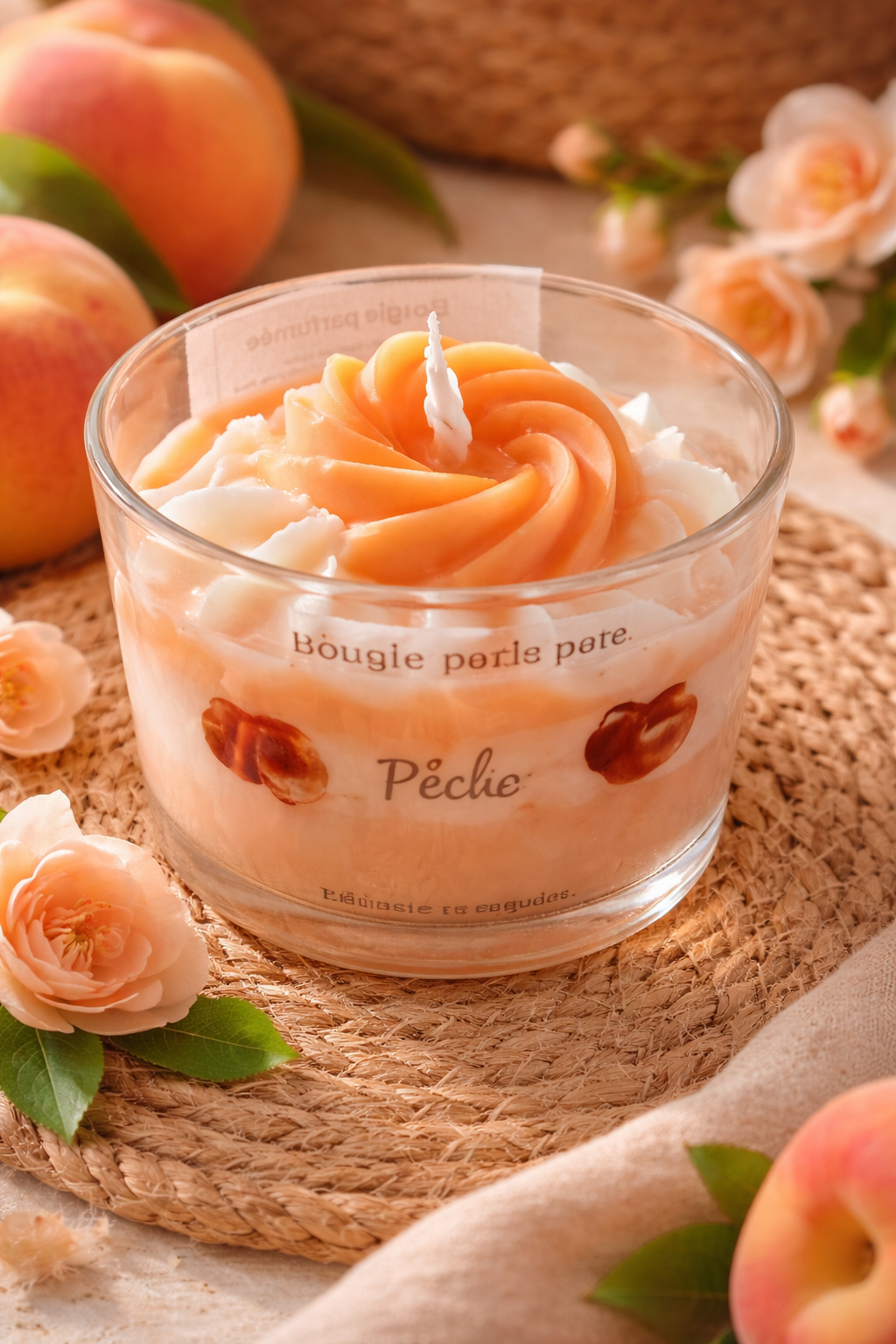 Bougie Naturelle Pêche – Douceur & Sérénité