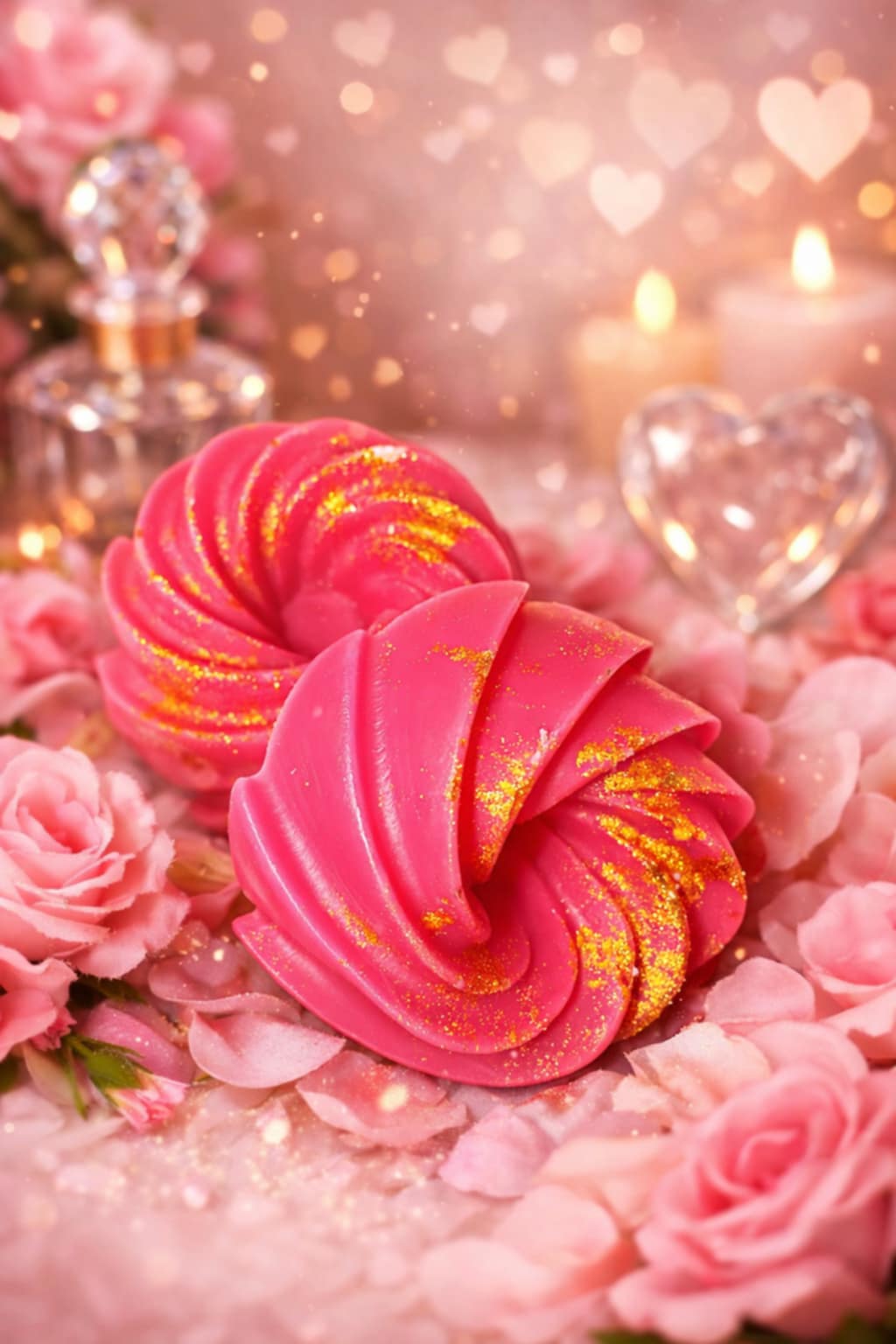Fondant parfumé rose d'amour - détail de la texture et de la couleur
