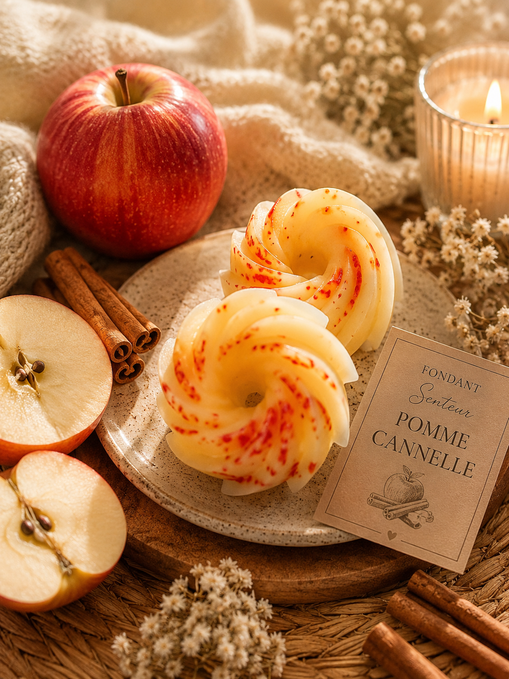  Fondant artisanal Pomme Cannelle à faire fondre dans un brûleur, fabriqué en France