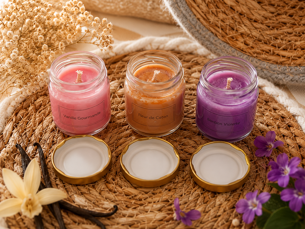 Coffret Trio de Douceur – Bougies Artisanales à la Cire de Soja