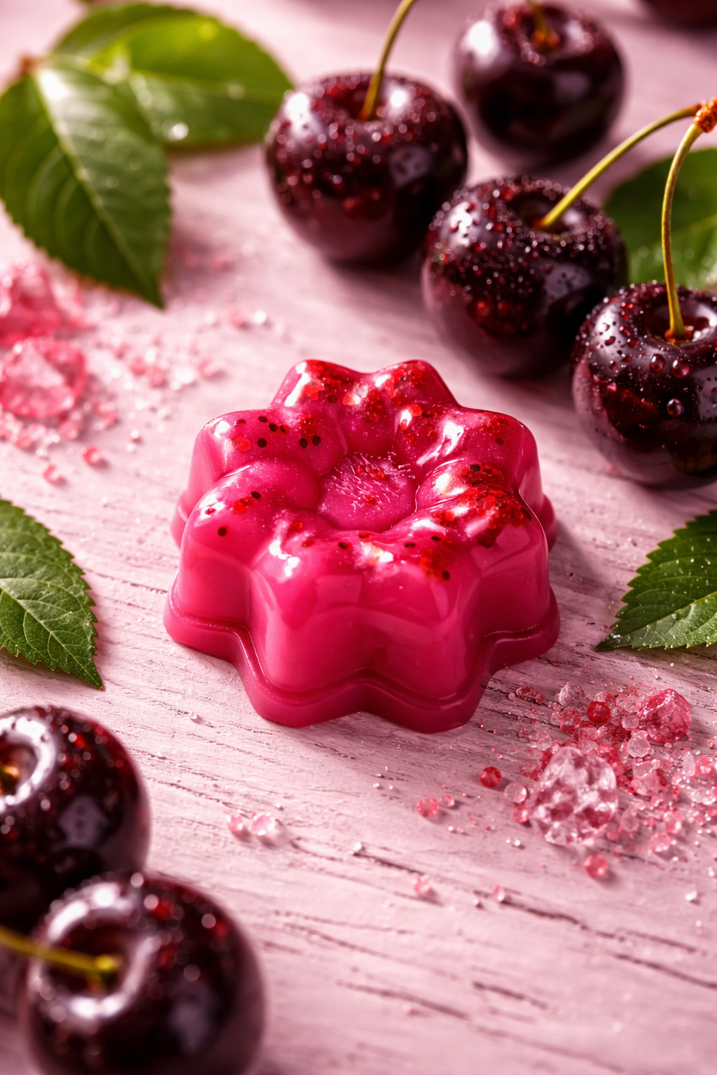 Fondant parfumé cerise noire intense - cire naturelle artisanale fabriquée en France
