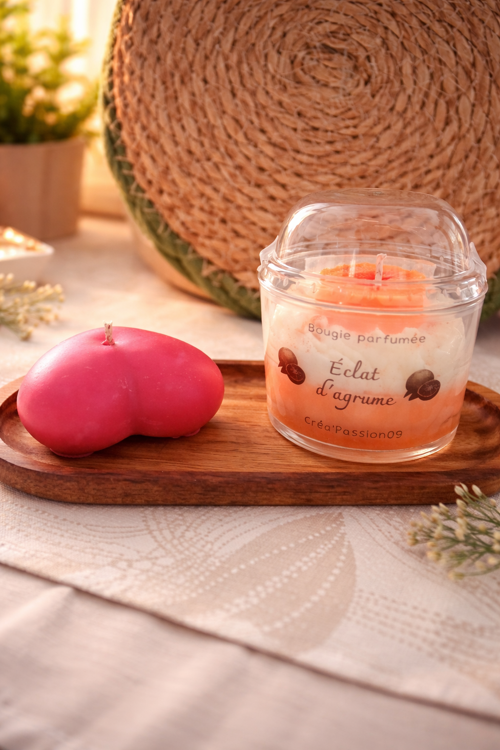 Coffret Duo Fruité & Gourmand – Bougie Éclat d'Agrumes & Bougie Cœur Vanille Gourmande